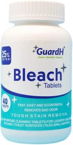 GuardH Bleach Tablets - 40 Count. Bleach for Laundry and Multipurpose Cleaning.