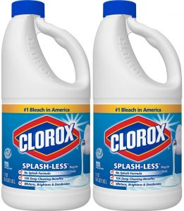 Clorox Splash-Less Bleach, Regular, 2 Pack of 55 fl oz each/ 110 Ounces Total