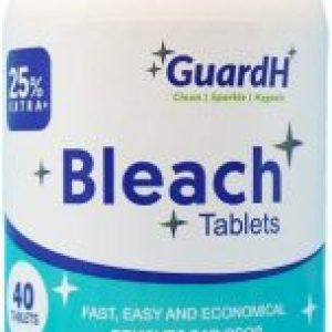 GuardH Bleach Tablets - 40 Count. Bleach for Laundry and Multipurpose Cleaning.